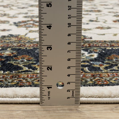 Vivian Oriental Ivory/ Navy Cut Pile Rug