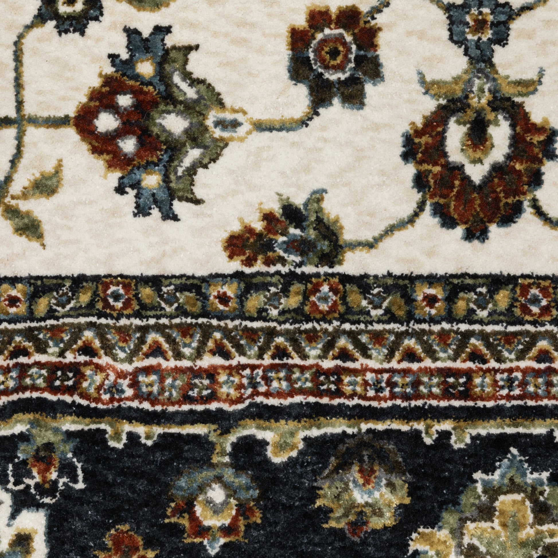 Vivian Oriental Ivory/ Navy Cut Pile Rug