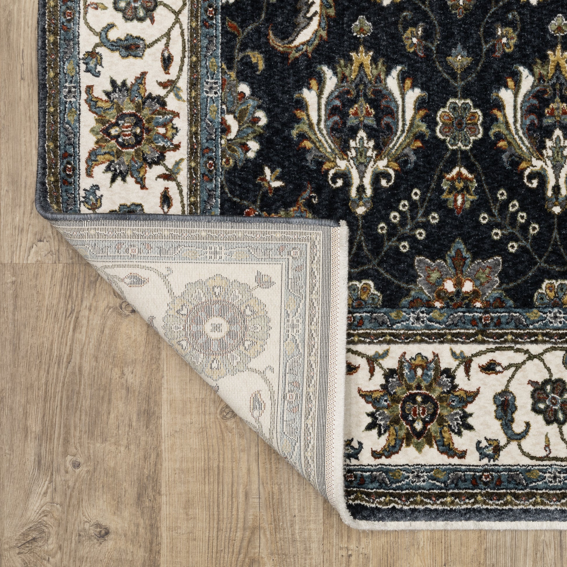Vivian Oriental Blue/ Ivory Cut Pile Rug