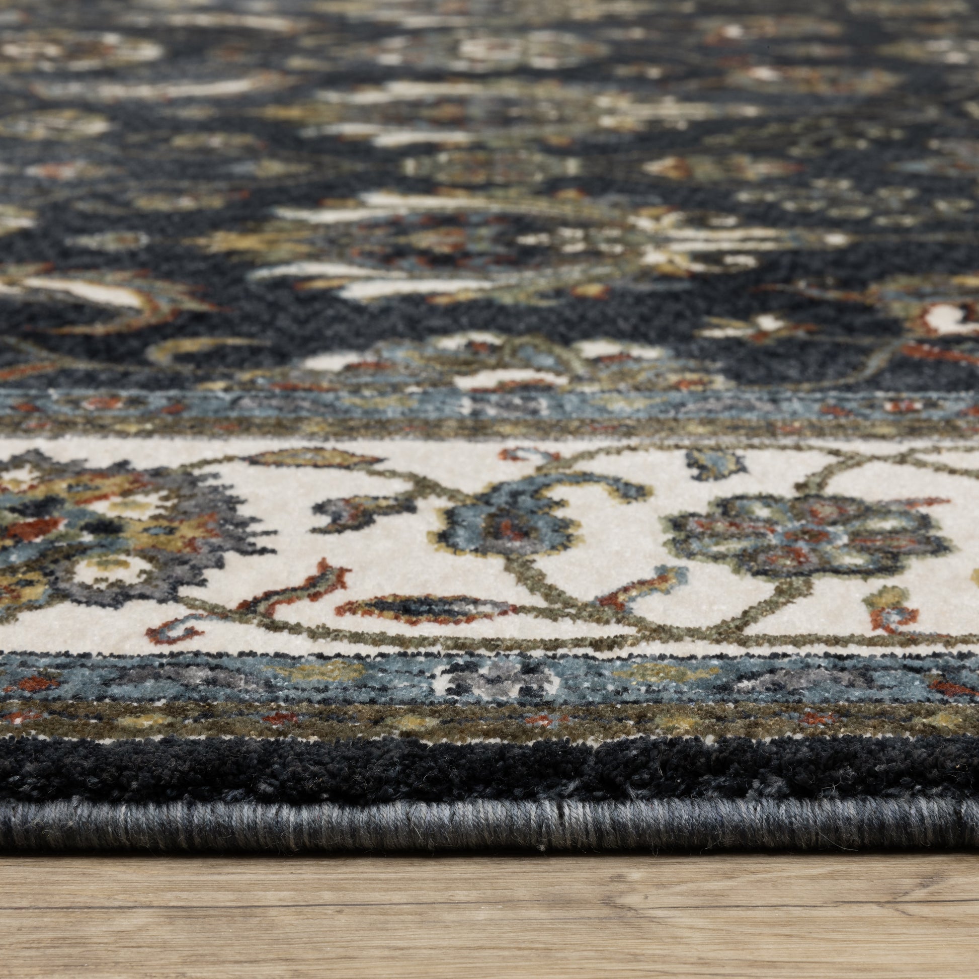 Vivian Oriental Blue/ Ivory Cut Pile Rug