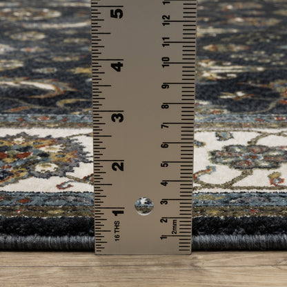 Vivian Oriental Blue/ Ivory Cut Pile Rug