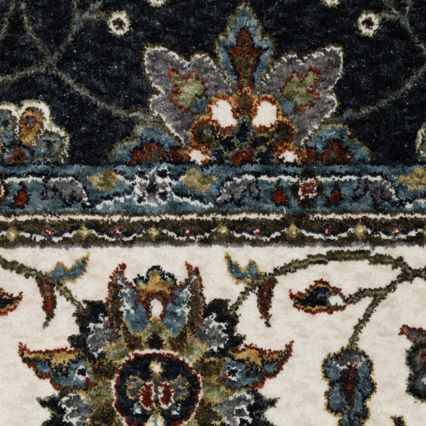 Vivian Oriental Blue/ Ivory Cut Pile Rug
