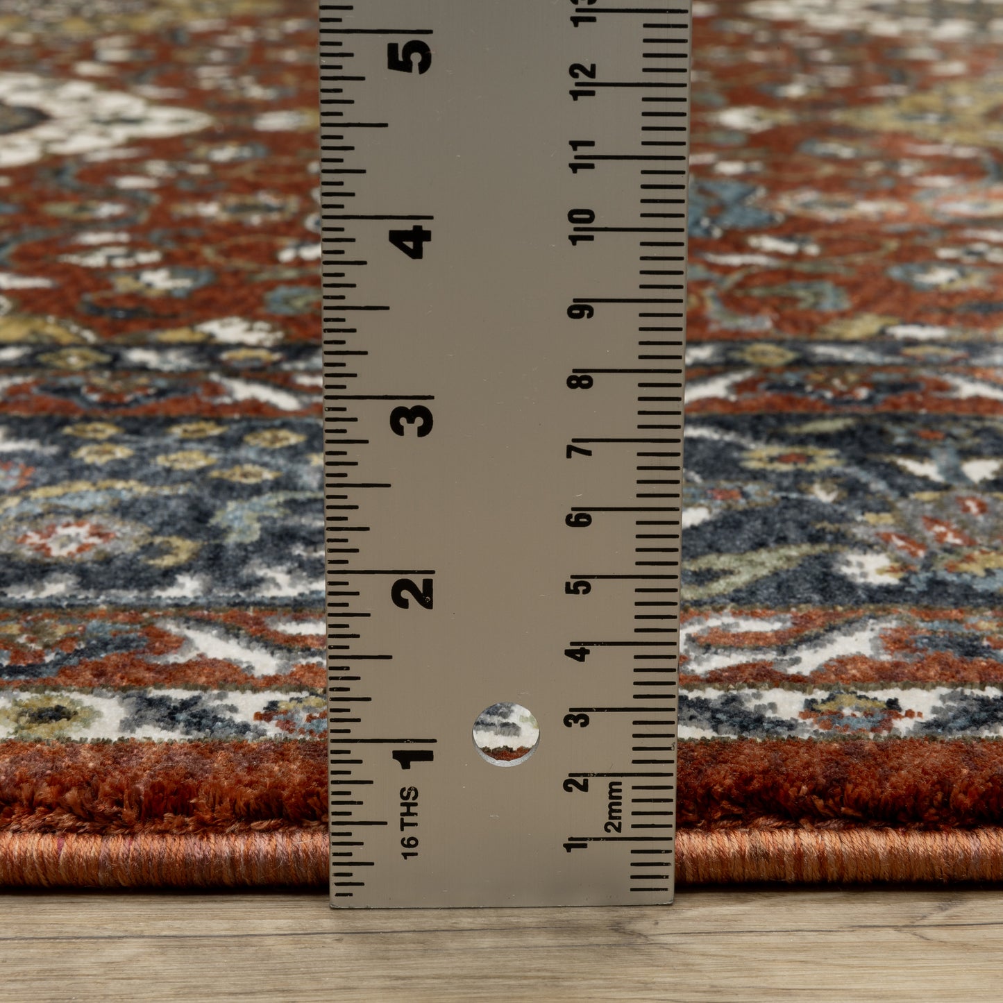 Vivian Oriental Red/ Navy Cut Pile Rug