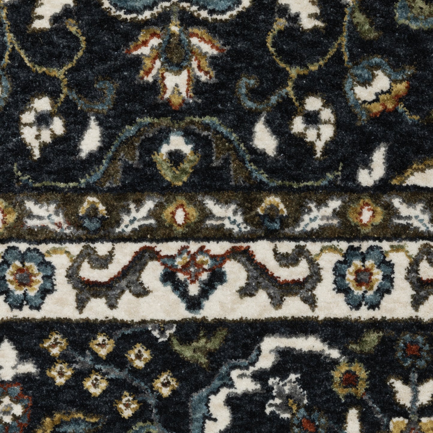 Vivian Oriental Navy/ Gold Cut Pile Rug