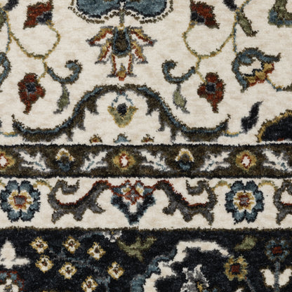Vivian Oriental Ivory/ Navy Cut Pile Rug
