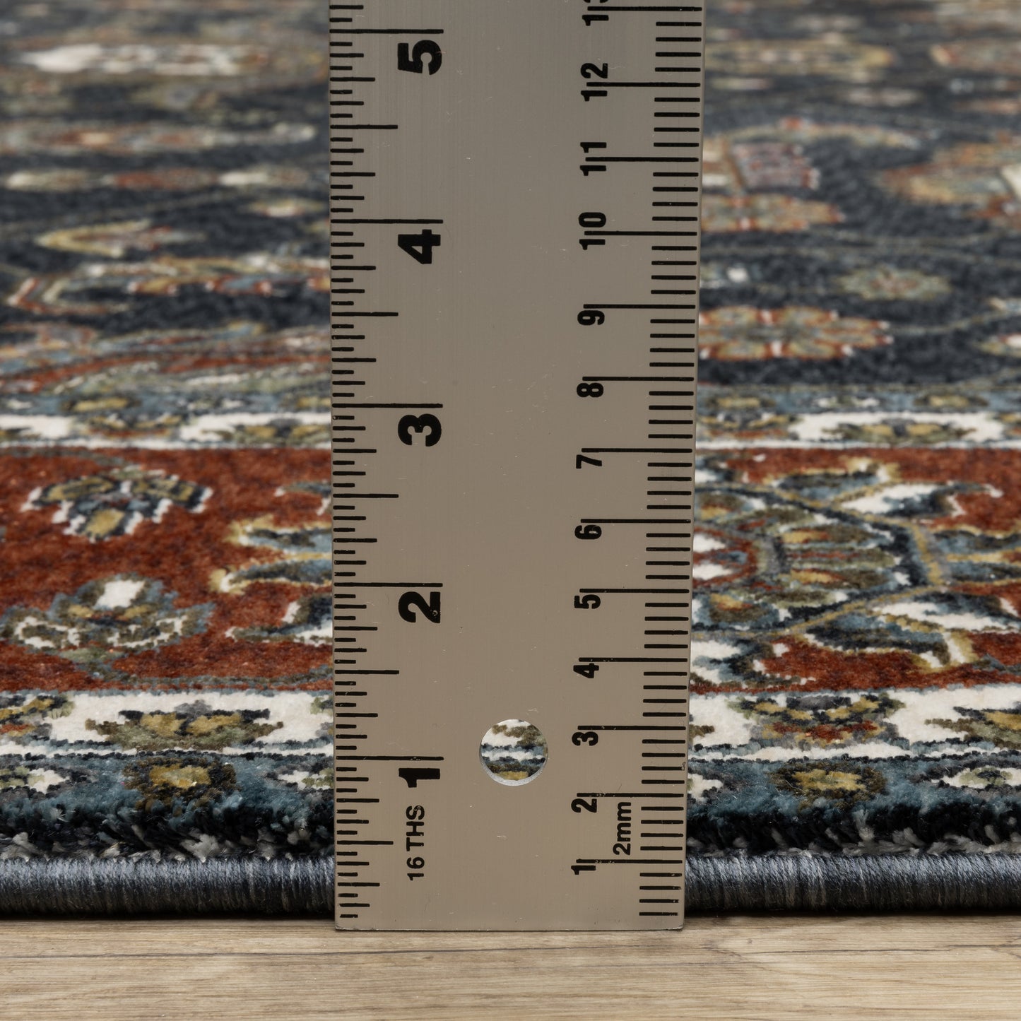 Vivian Oriental Navy/ Red Cut Pile Rug