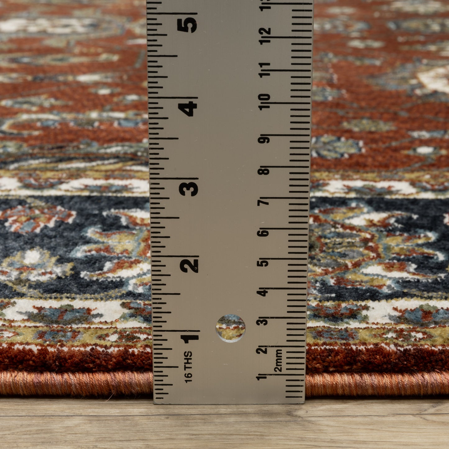 Vivian Oriental Red/ Navy Cut Pile Rug