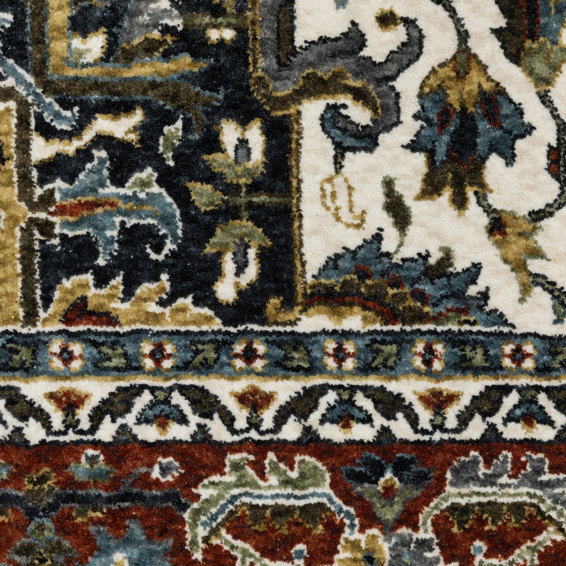 Vivian Medallion Navy/ Multi Oriental Cut Pile Rug