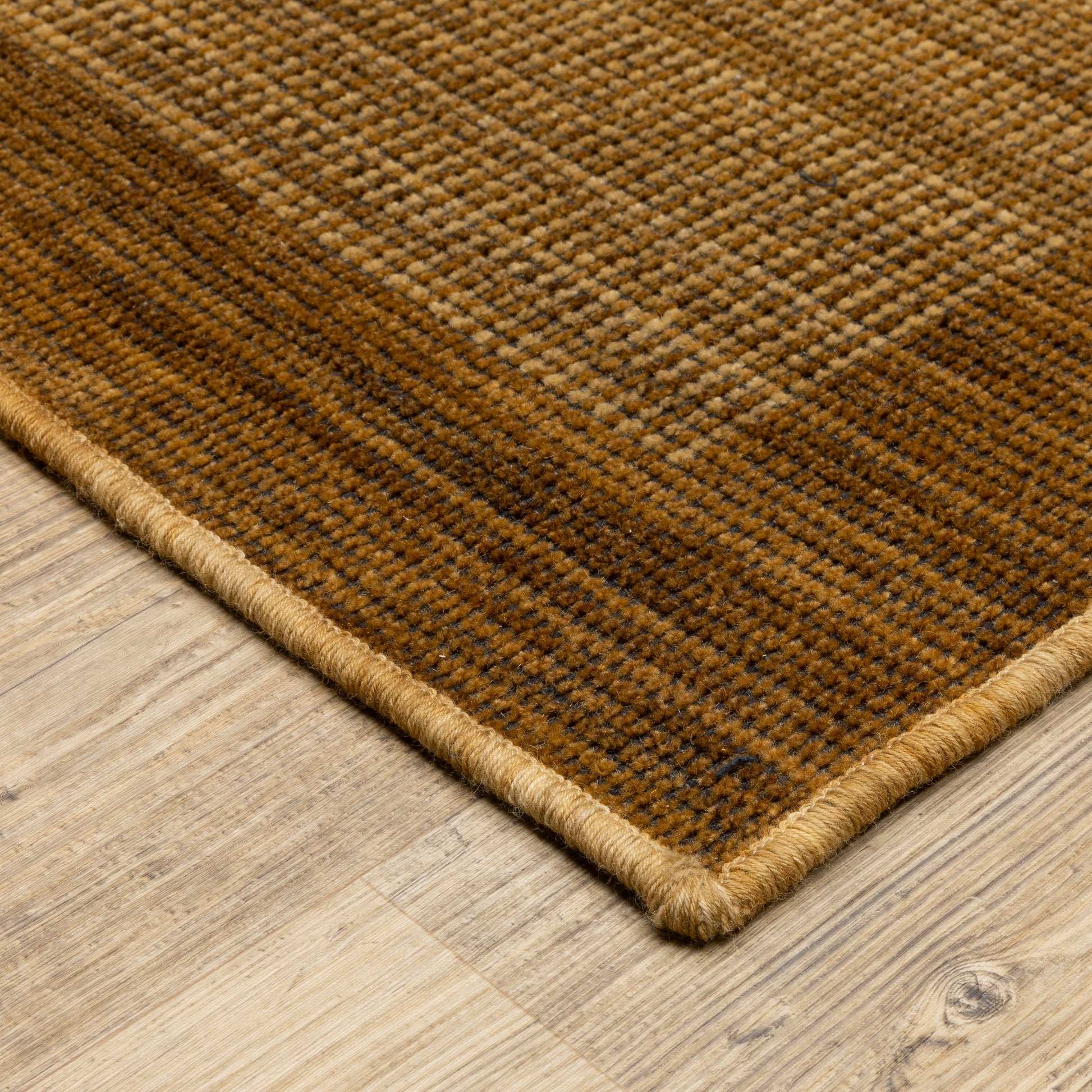Warner Solid Brown/ Rust Border Loop Pile Rug