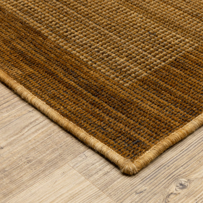 Warner Solid Brown/ Rust Border Loop Pile Rug