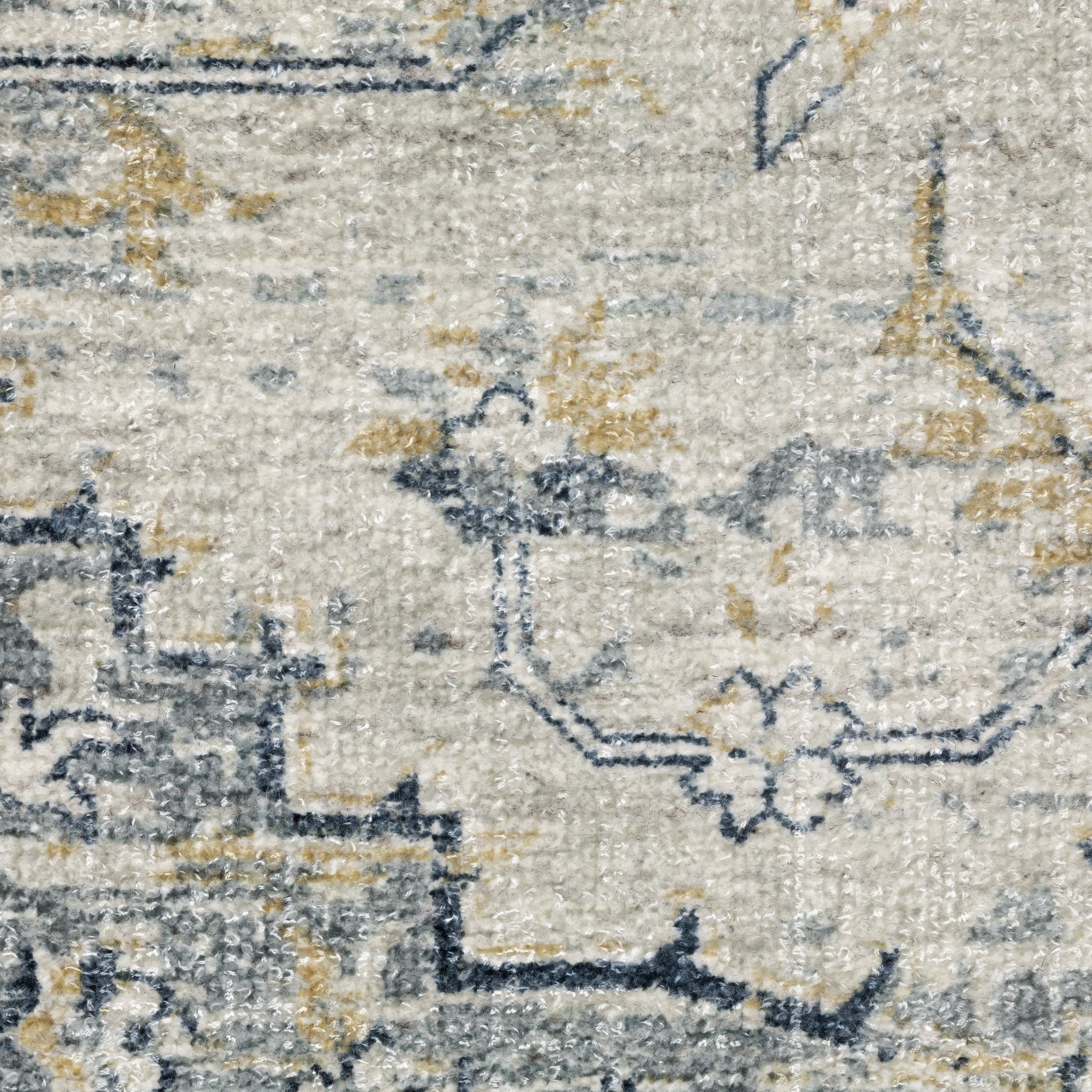 Windham Distressed Ivory/ Gold Medallion Cut Pile Rug