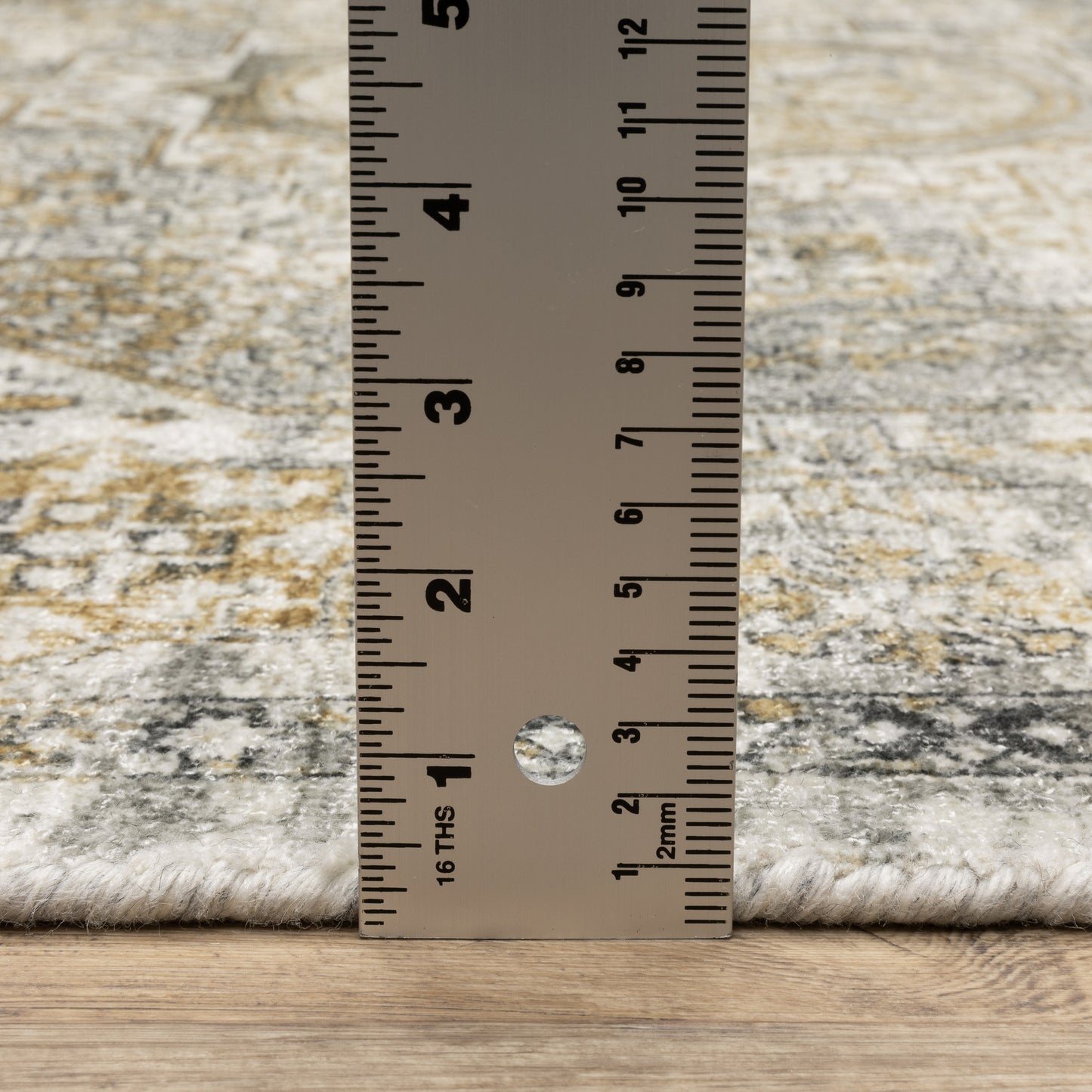 Windham Distressed Grey/ Gold Medallion Cut Pile Rug