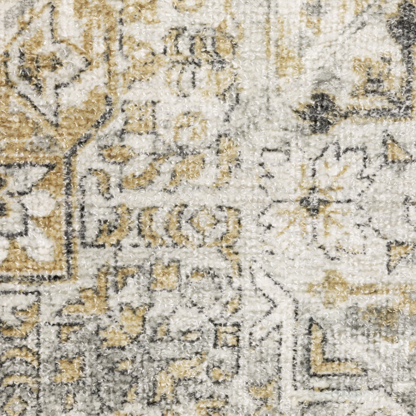 Windham Distressed Grey/ Gold Medallion Cut Pile Rug