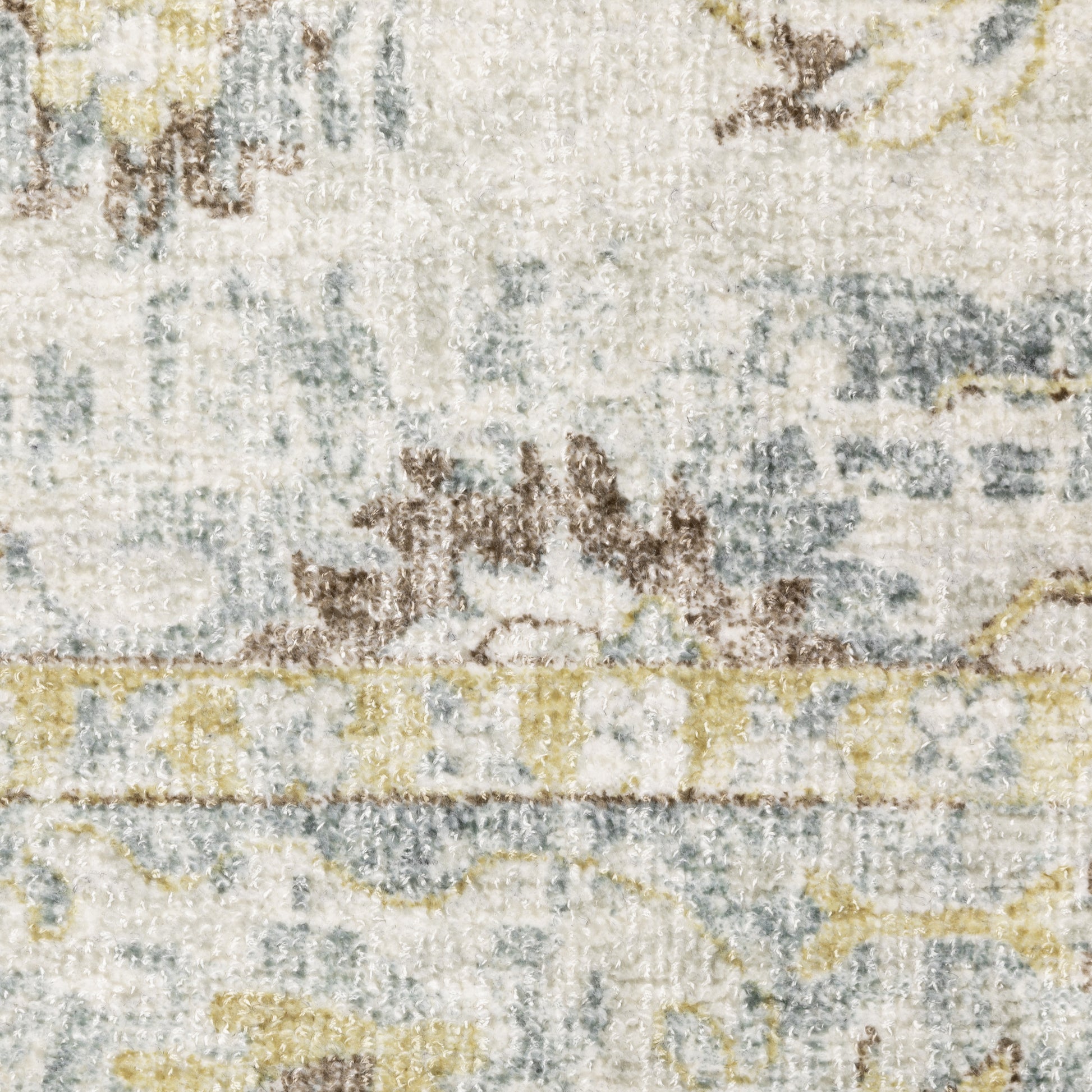 Windham Floral Ivory/ Blue Distressed Cut Pile Rug