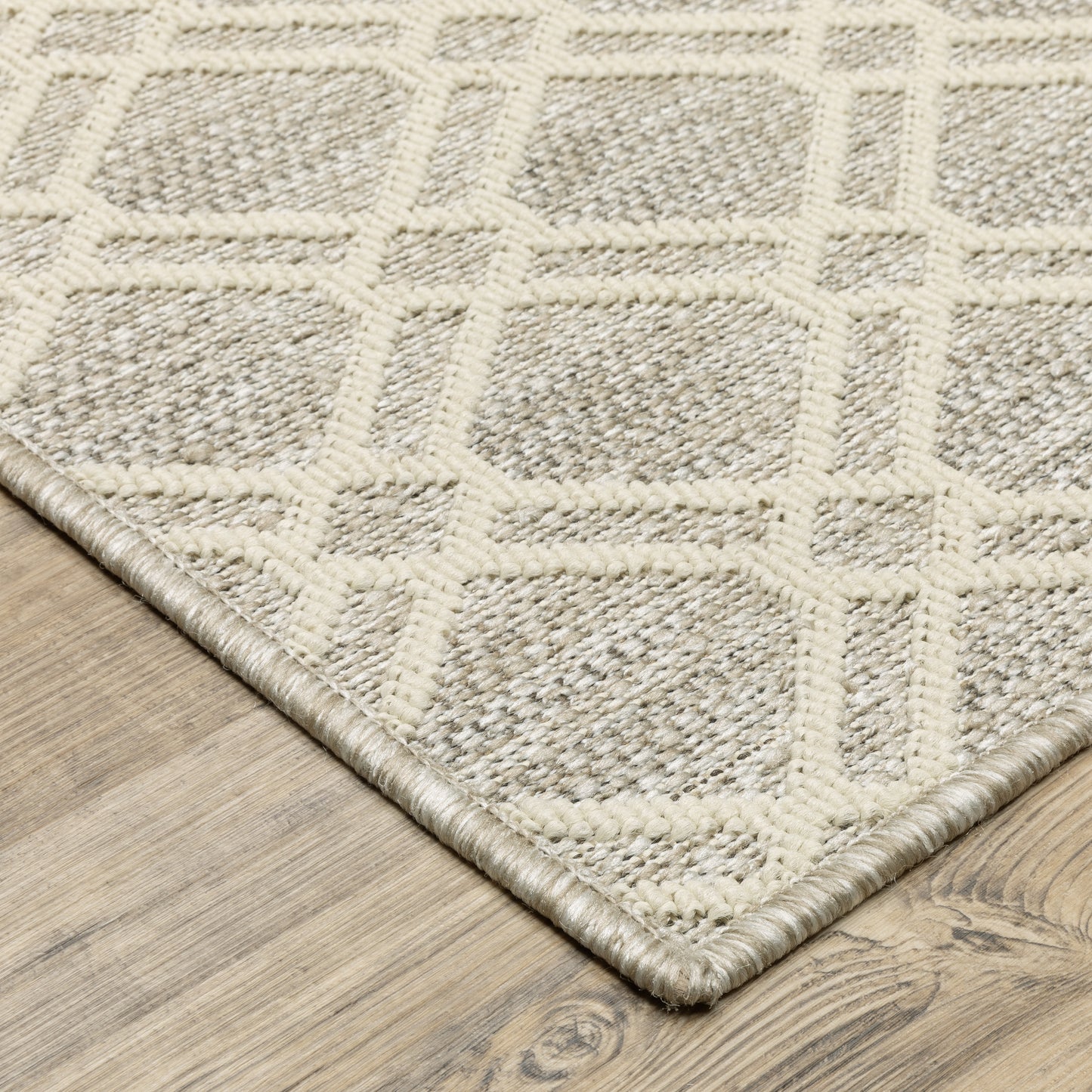 Zarina Lattice Ivory/ Beige Flat Weave Rug