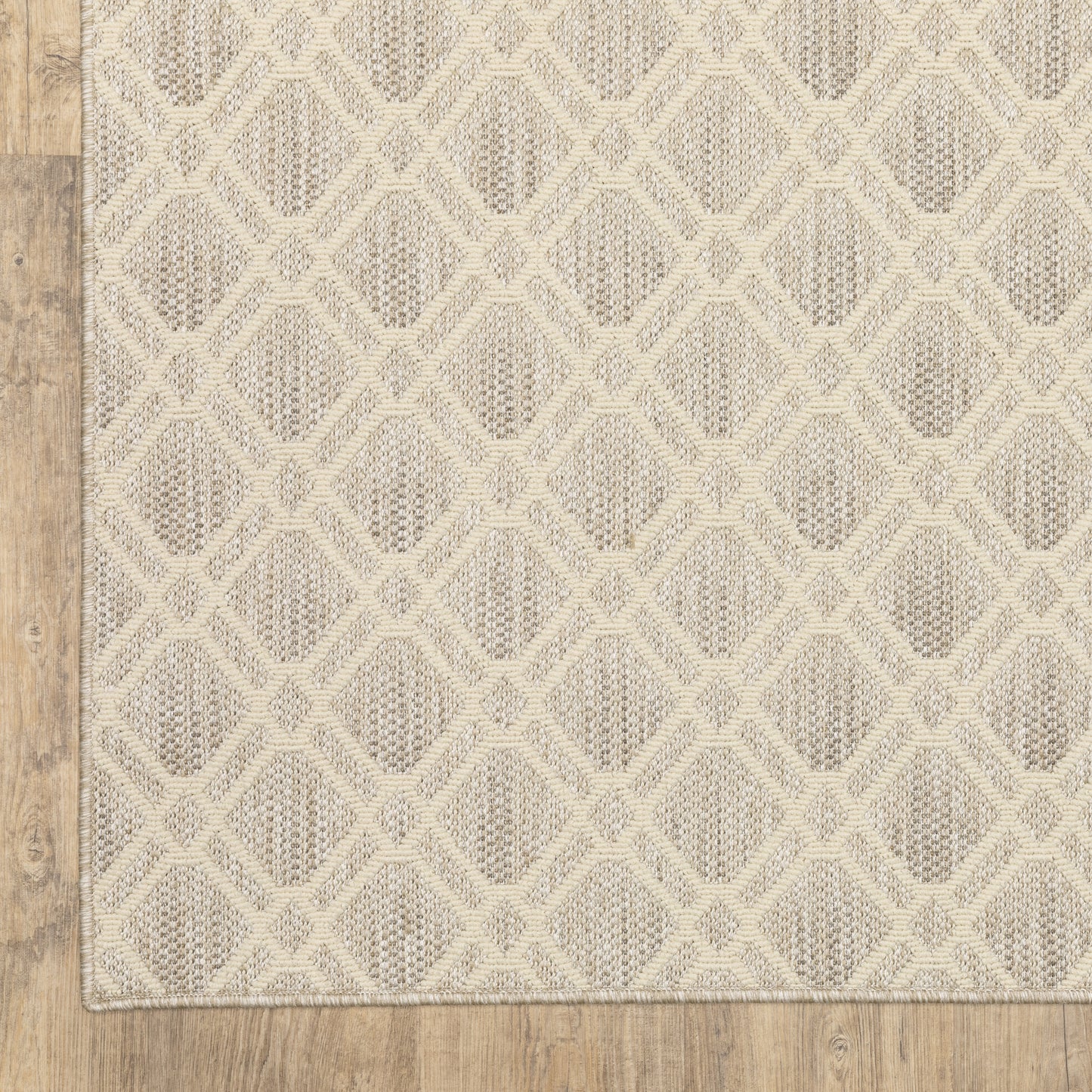 Zarina Lattice Ivory/ Beige Flat Weave Rug