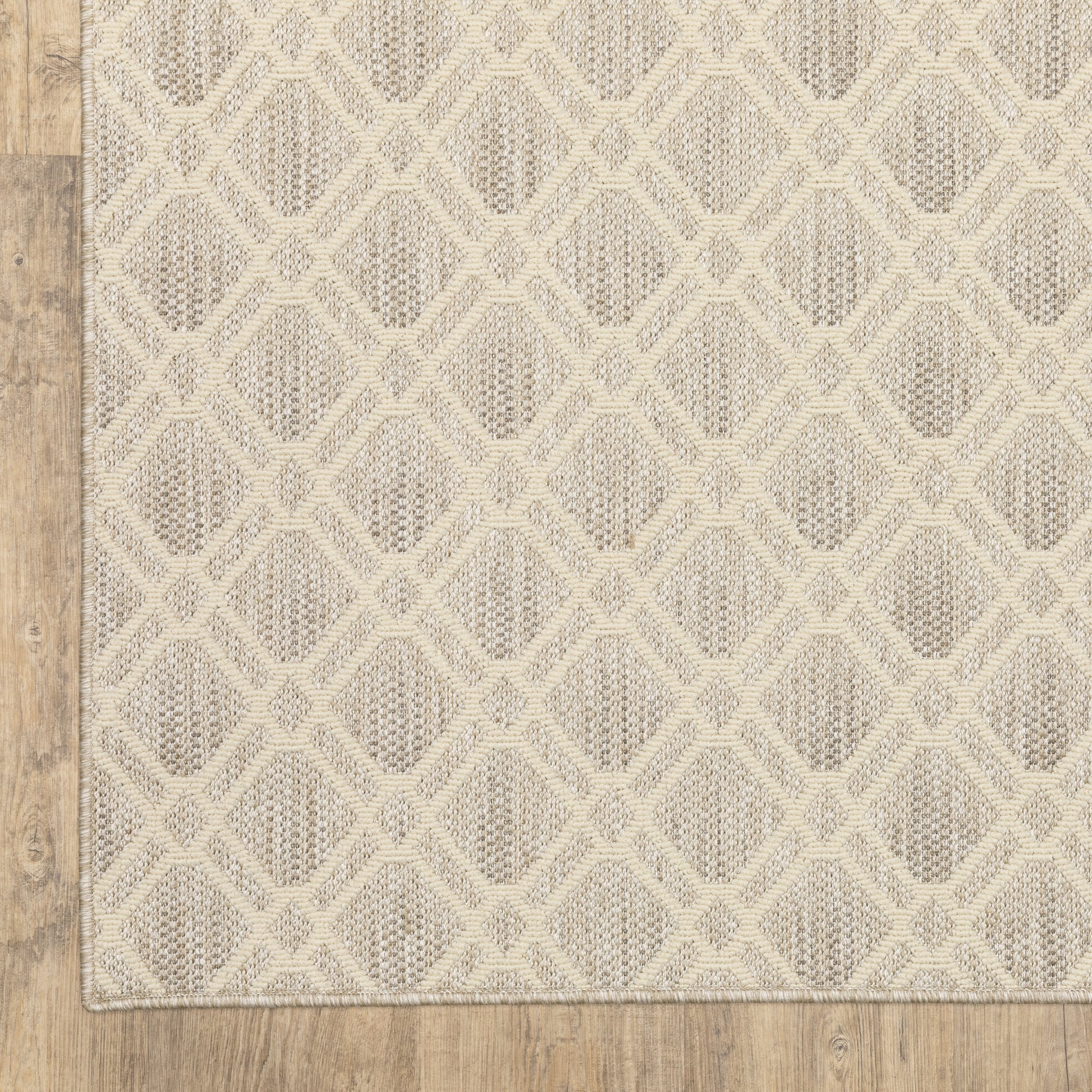Zarina Lattice Ivory/ Beige Flat Weave Rug