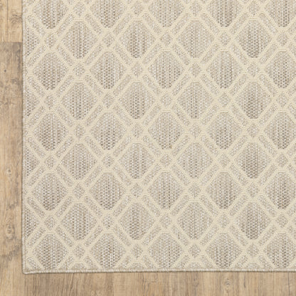 Zarina Lattice Ivory/ Beige Flat Weave Rug