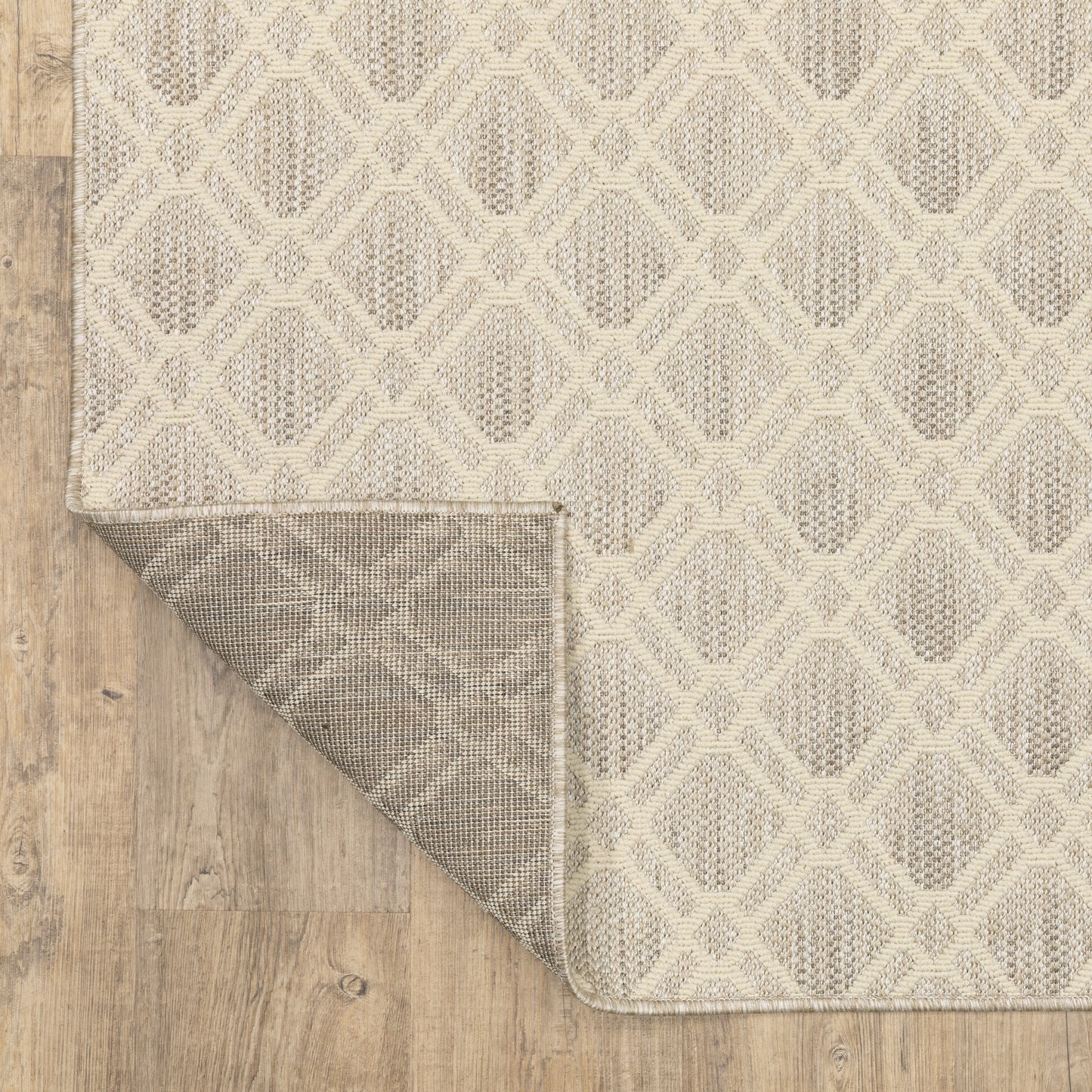 Zarina Lattice Ivory/ Beige Flat Weave Rug