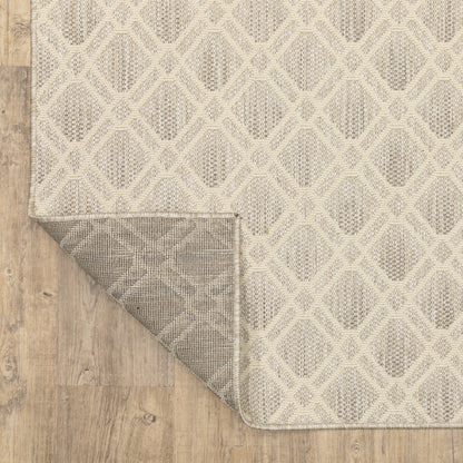 Zarina Lattice Ivory/ Beige Flat Weave Rug