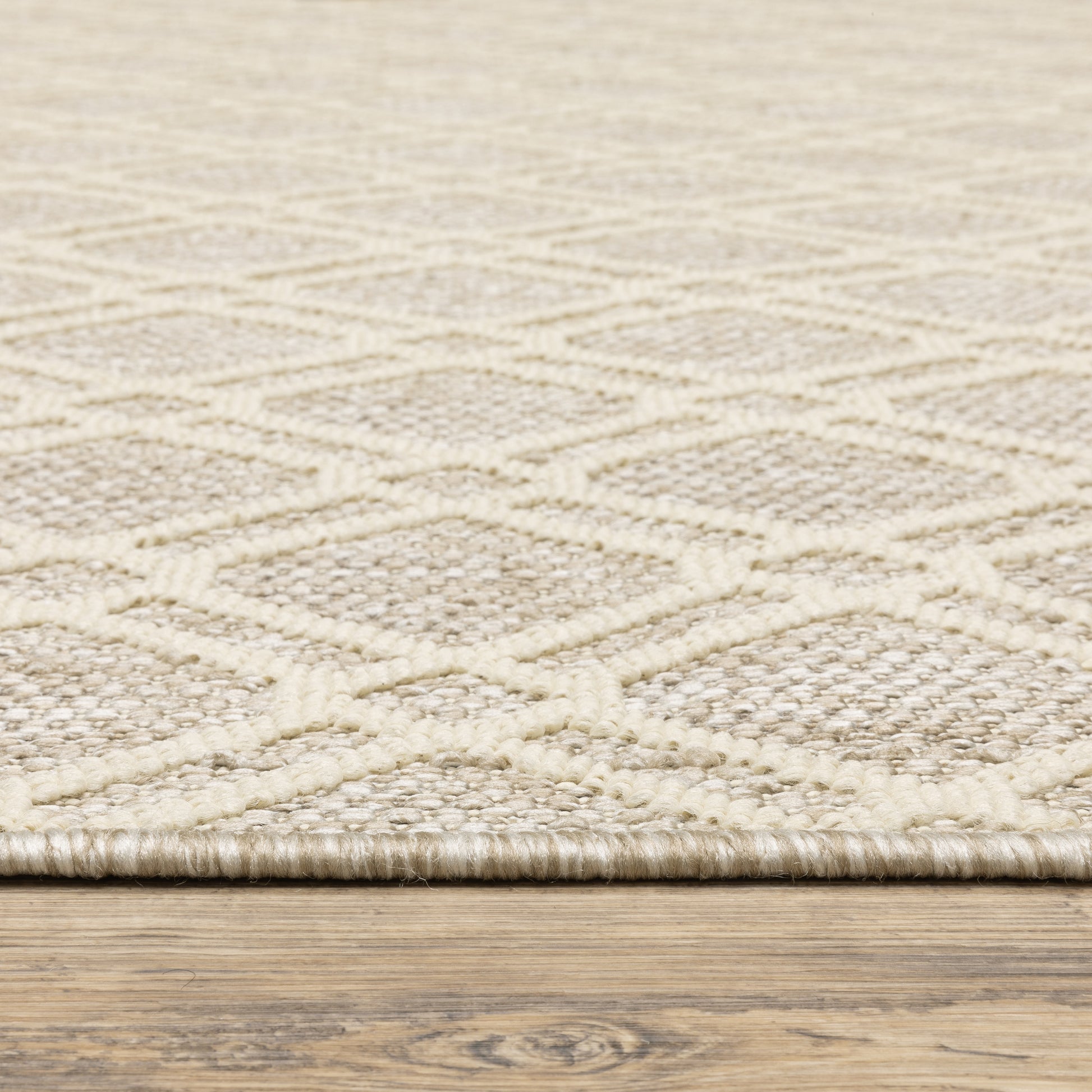 Zarina Lattice Ivory/ Beige Flat Weave Rug