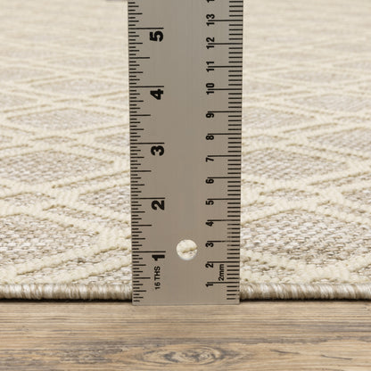 Zarina Lattice Ivory/ Beige Flat Weave Rug