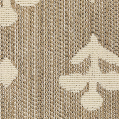 Zarina Border Beige/ Ivory Floral Flat Weave Rug
