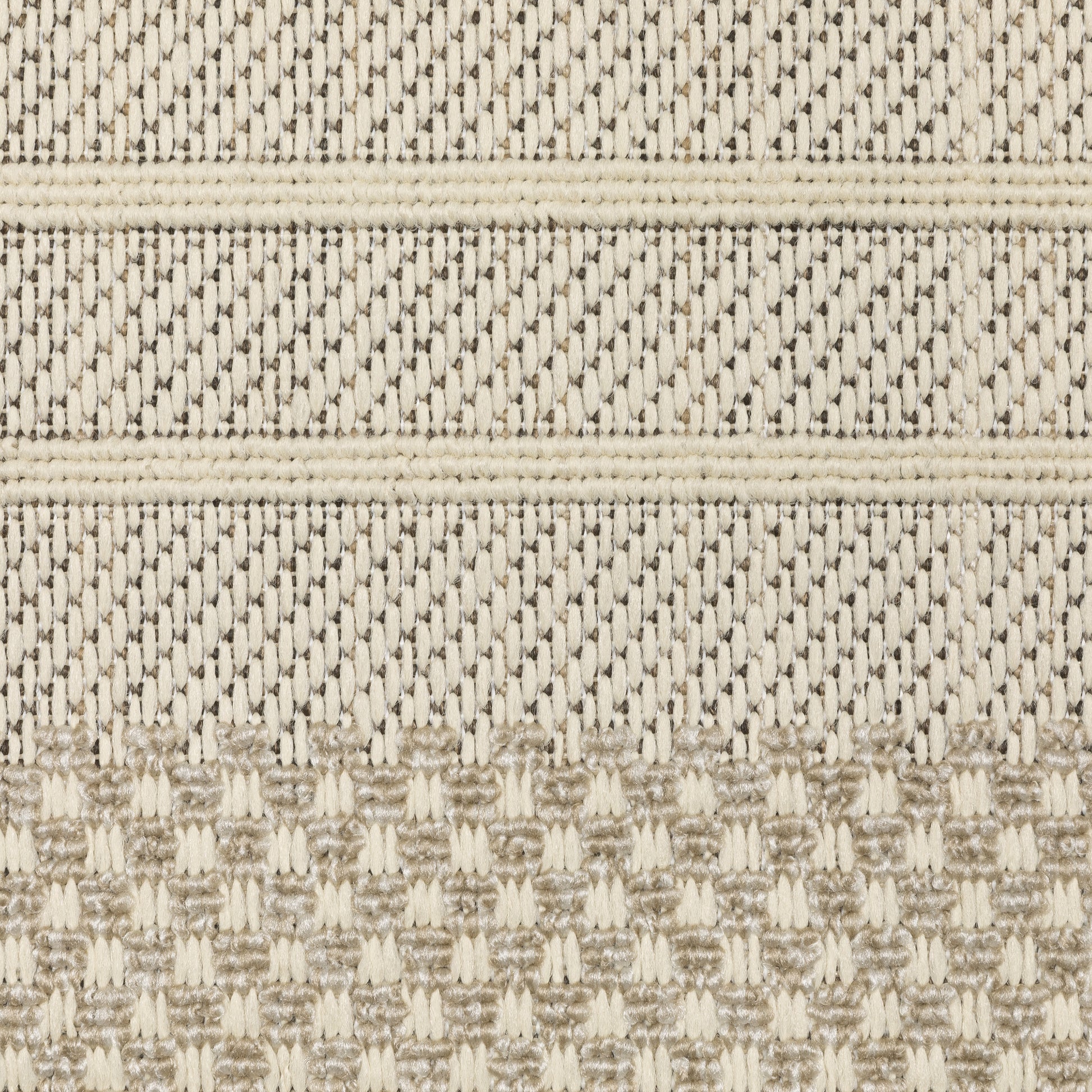 Zarina Geometric Beige/ Ivory Border Flat Weave Rug