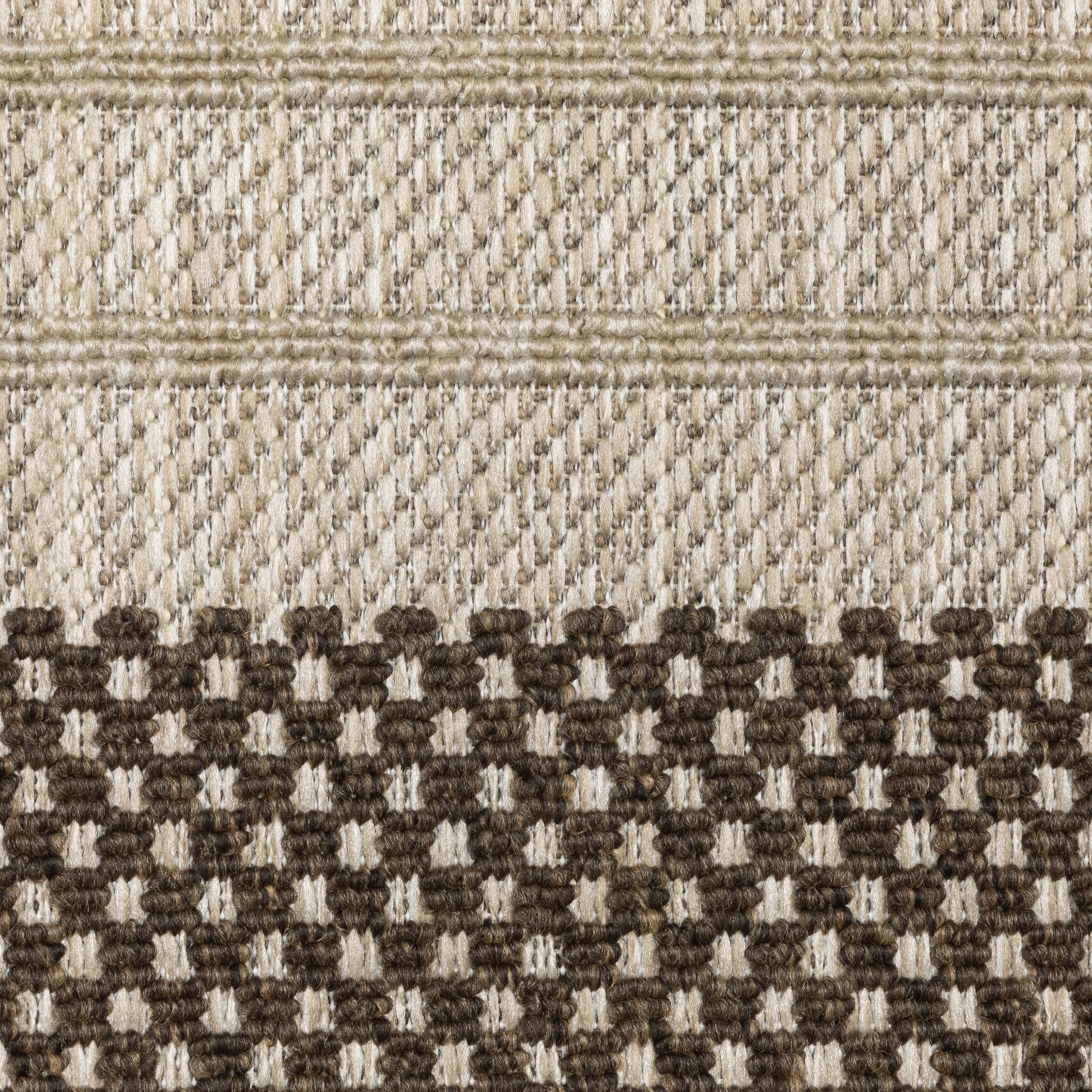 Zarina Geometric Beige/ Brown Border Flat Weave Rug