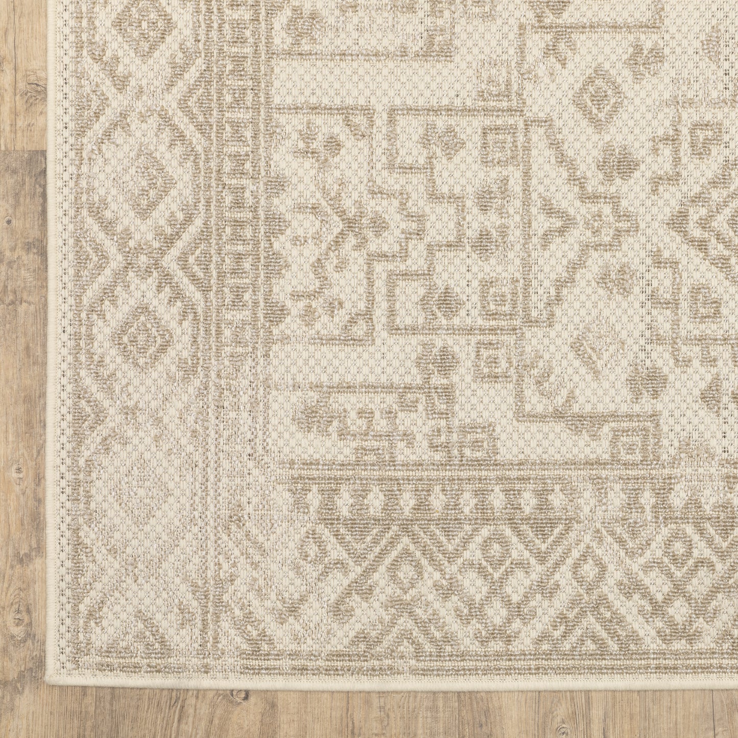 Zarina Distressed Beige/ Ivory Oriental Flat Weave Rug