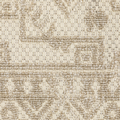Zarina Distressed Beige/ Ivory Oriental Flat Weave Rug