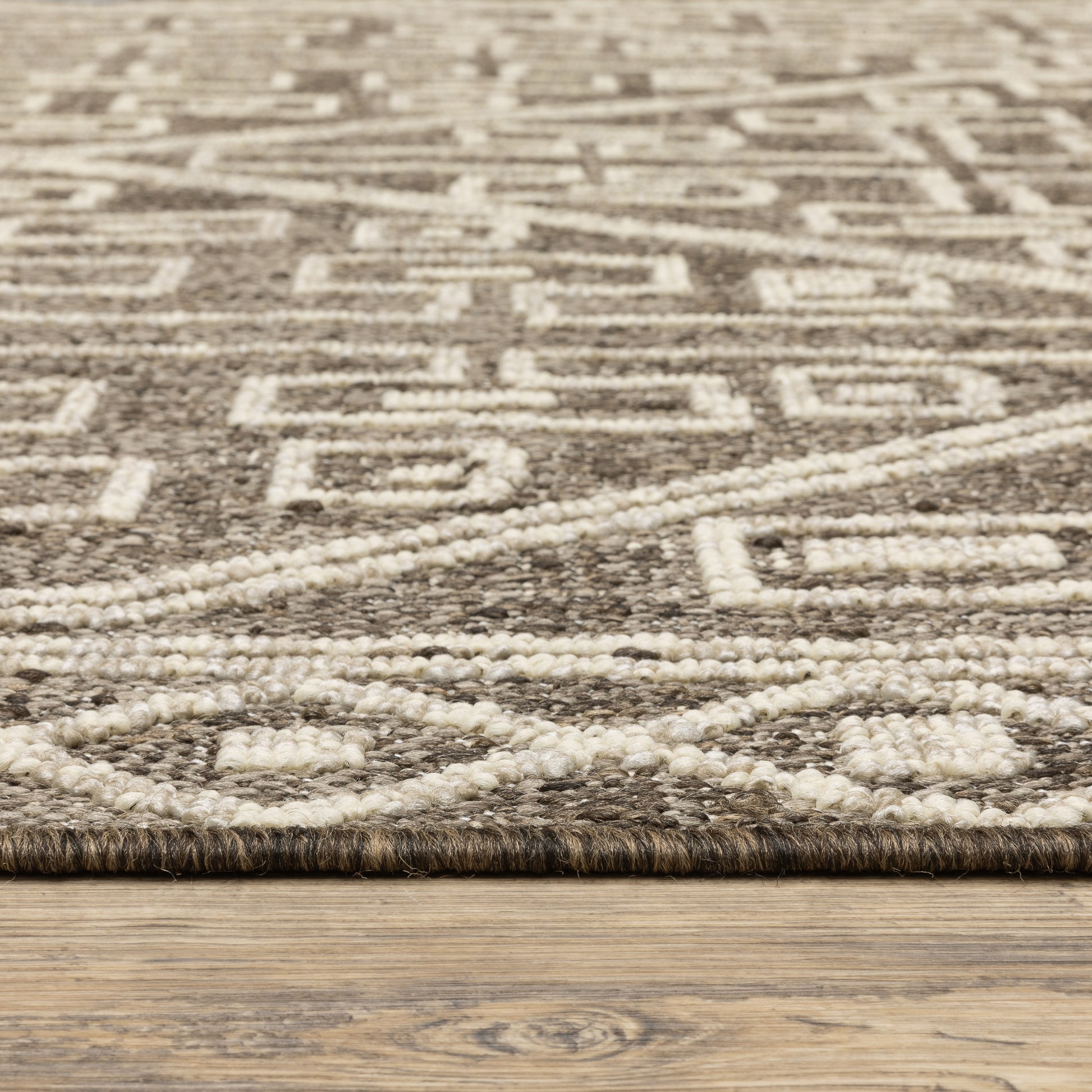 Zarina Geometric Brown/ Beige Flat Weave Rug