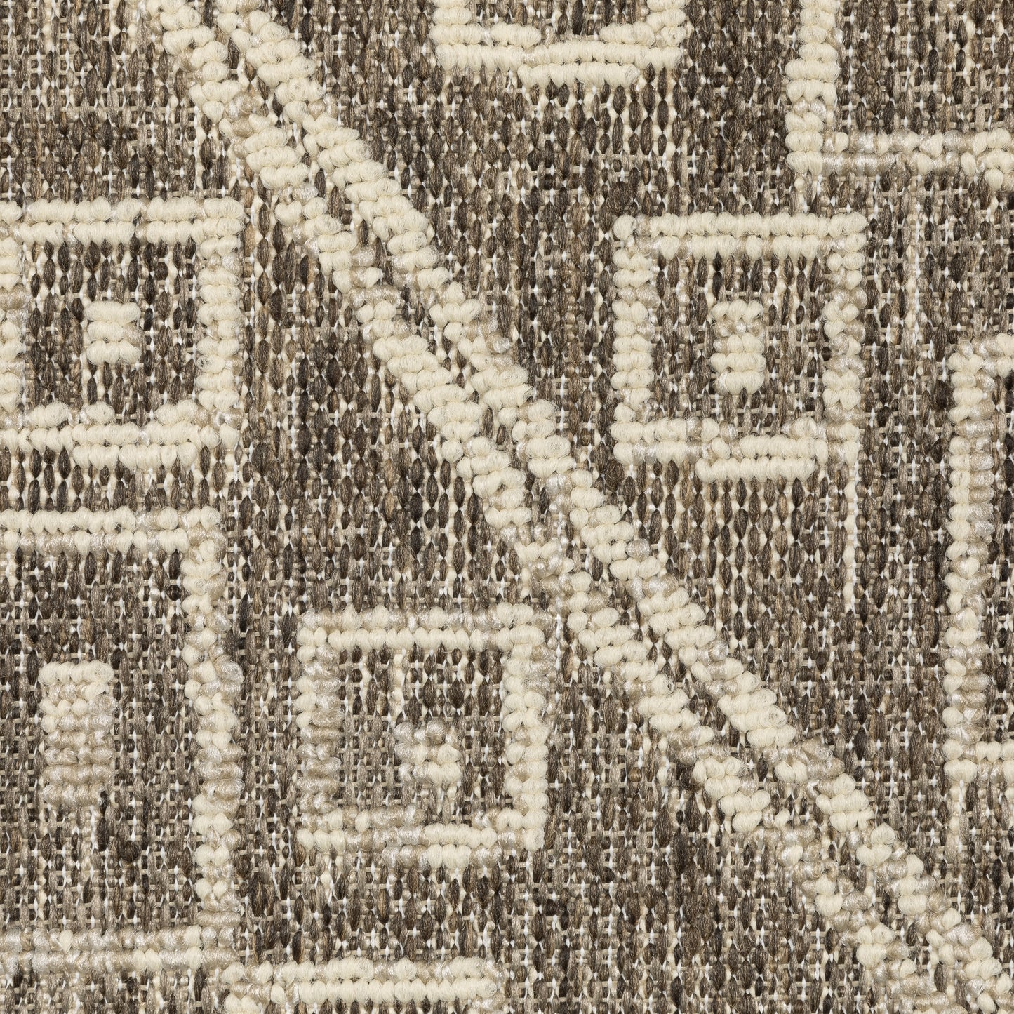 Zarina Geometric Brown/ Beige Flat Weave Rug