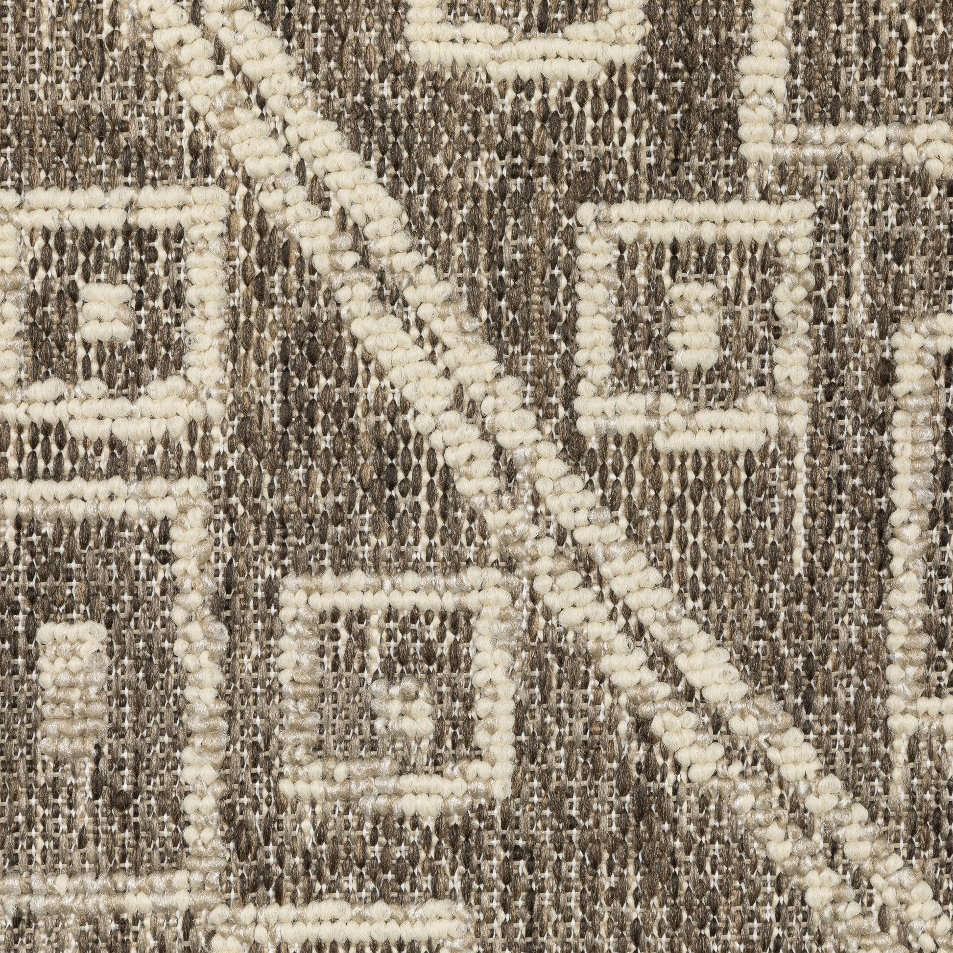 Zarina Geometric Brown/ Beige Flat Weave Rug