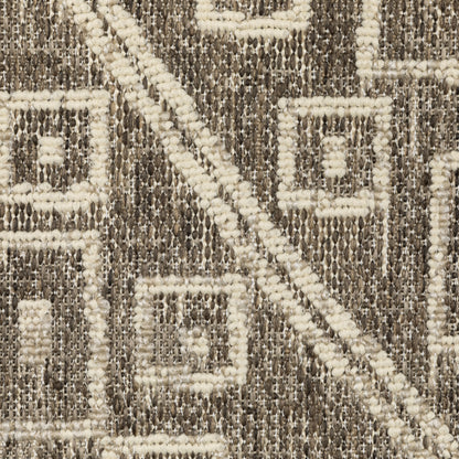 Zarina Geometric Brown/ Beige Flat Weave Rug