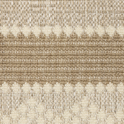 Zarina Geometric Beige/ Brown Medallion Flat Weave Rug