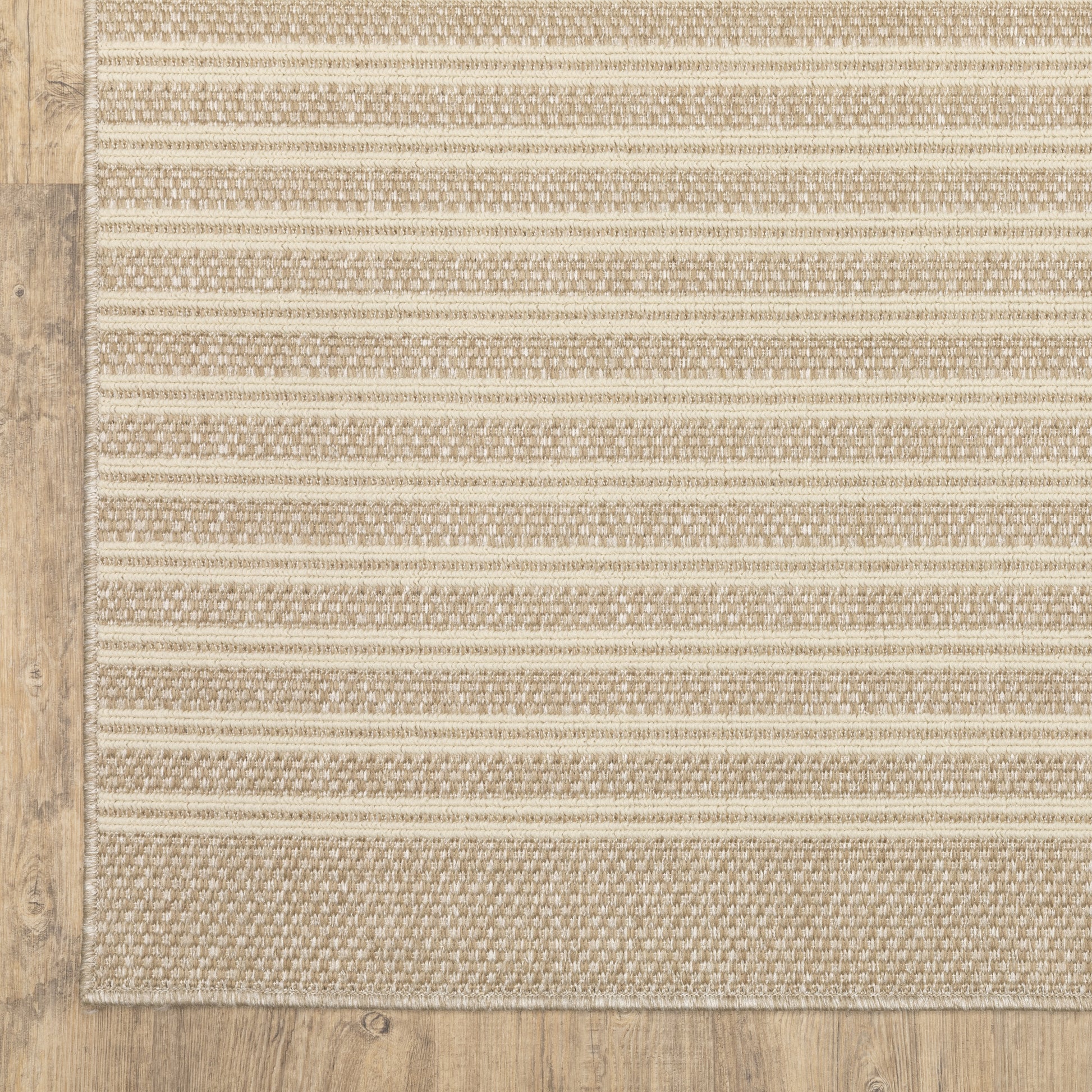 Zarina Stripe Beige/ Ivory Geometric Flat Weave Rug