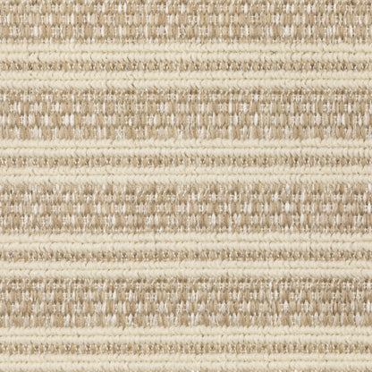 Zarina Stripe Beige/ Ivory Geometric Flat Weave Rug