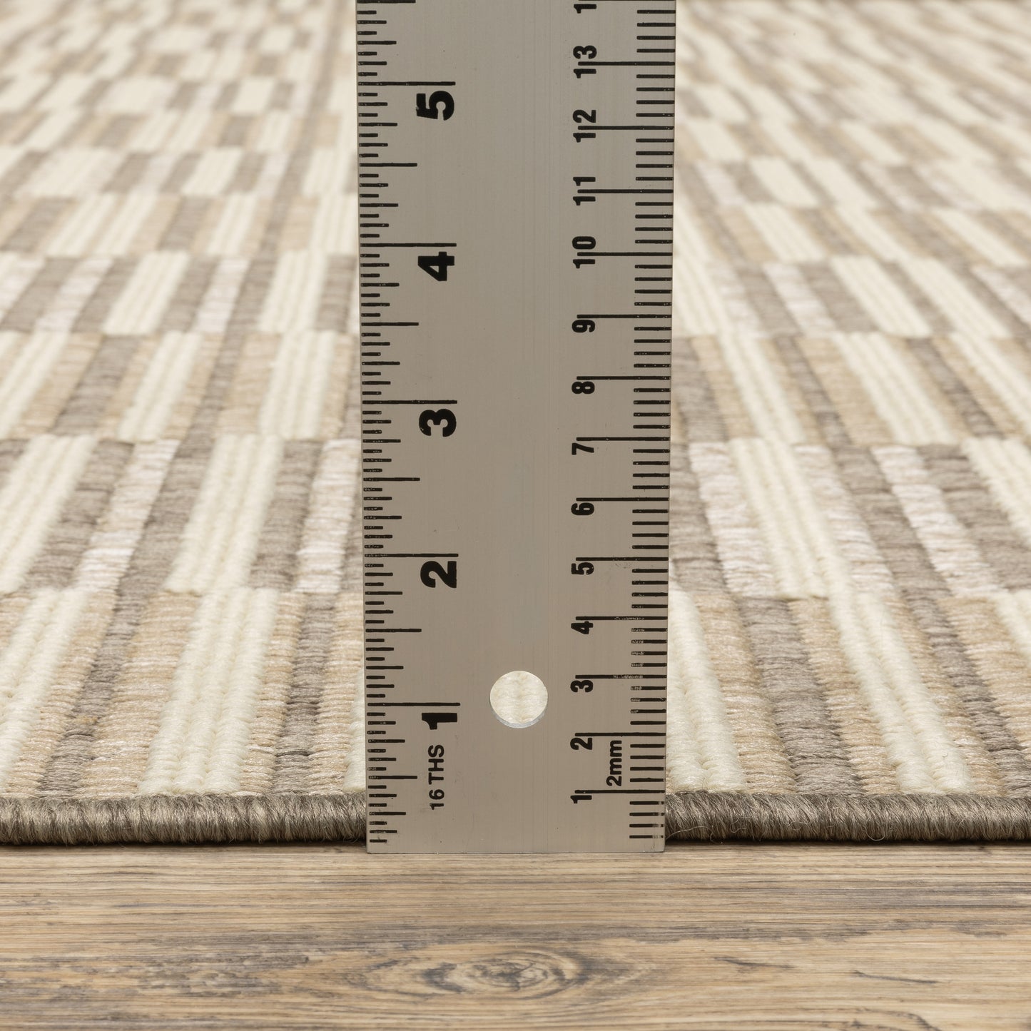 Zarina Stripe Beige/ Ivory Geometric Flat Weave Rug