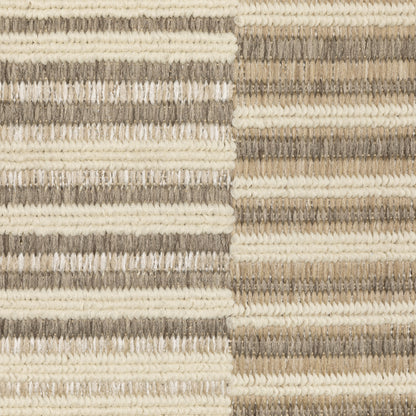 Zarina Stripe Beige/ Ivory Geometric Flat Weave Rug